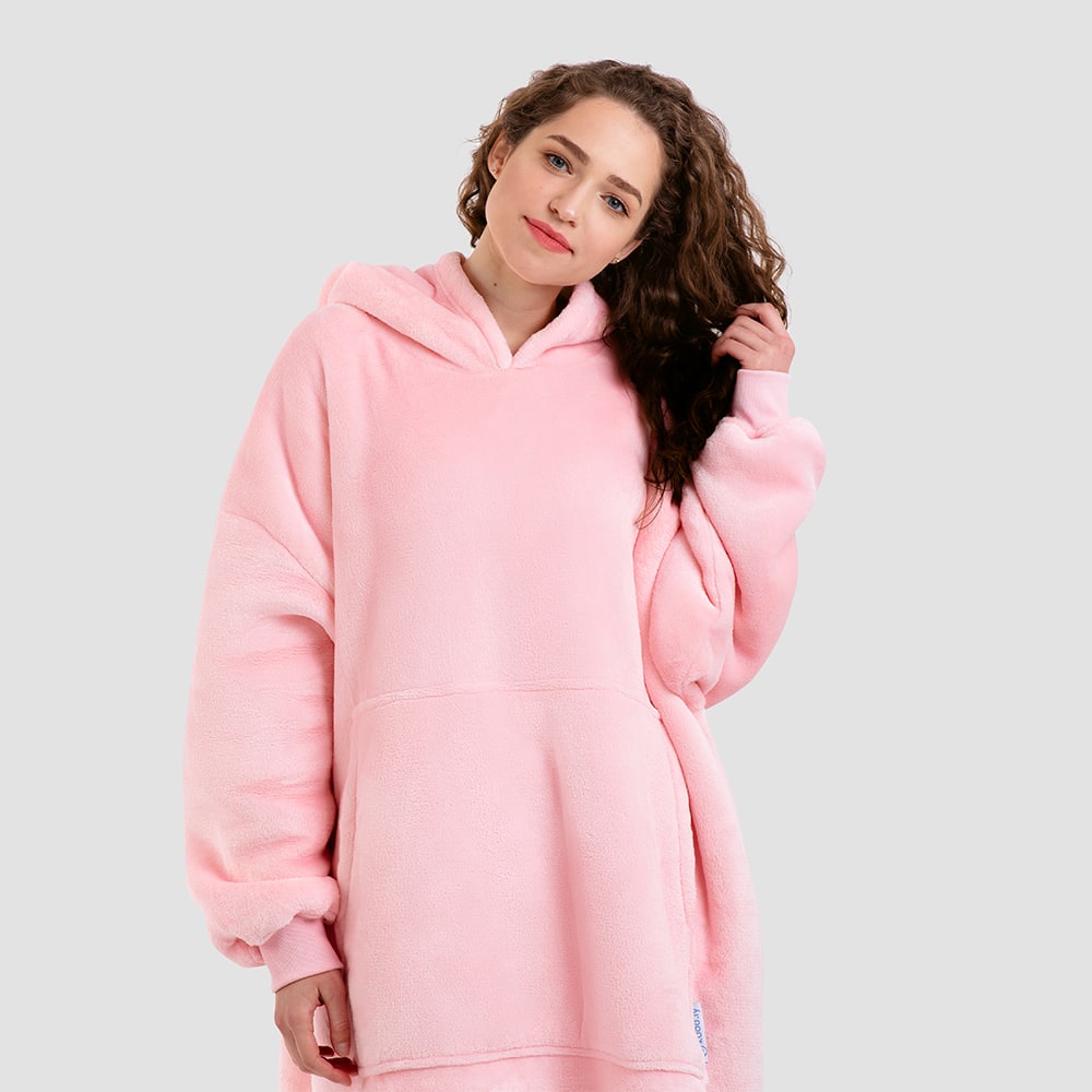 Pink oversized hoodie online blanket